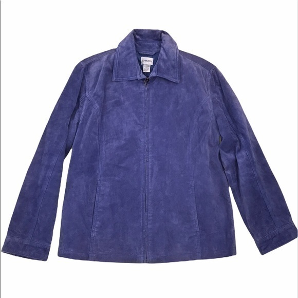 Chico's Jackets & Blazers - Chico’s Blue Suede Leather Coat